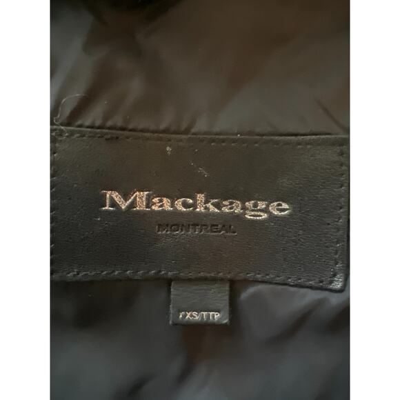 Mackage Womens Marla Black Full-Zip Fur Trim Hooded Down Parka Coat Size XXS - Picture 9 of 11